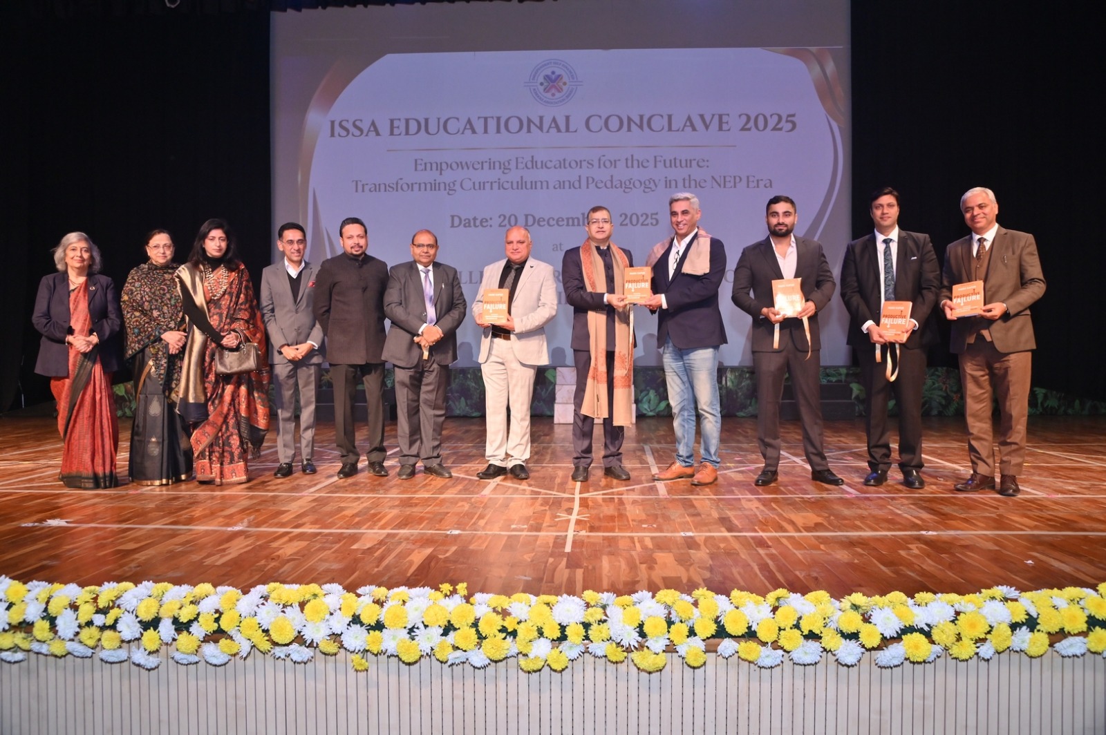 Dignitaries on stage at the ISSA Educational Conclave 2025, Lotus Valley International School, Noida